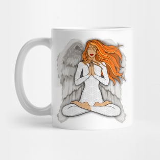 Woman Guardian Angel Meditating Mug